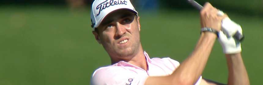 justin thomas lance son club dans la foule